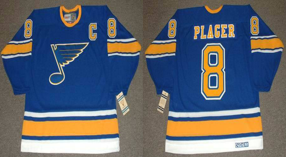 2019 Men St.Louis Blues #8 Plager blue CCM NHL jerseys
